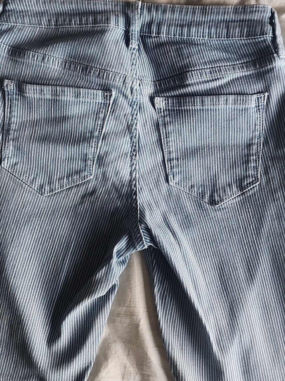 Light Blue Ribbed Skinny Pants - Picture 4 of 6